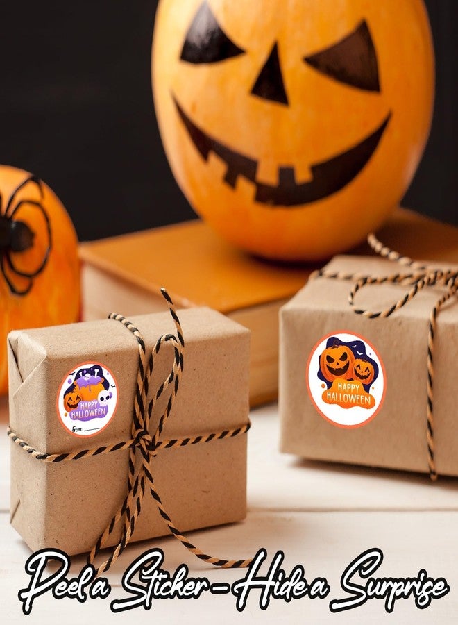Kqfdr Happy Halloween Round Stickers, 40 Pcs Trick or Treat Name Label for Gift Wrapping, Self-Adhesive Round Seal Labels for Party Favors Marking -A05 - Image 4